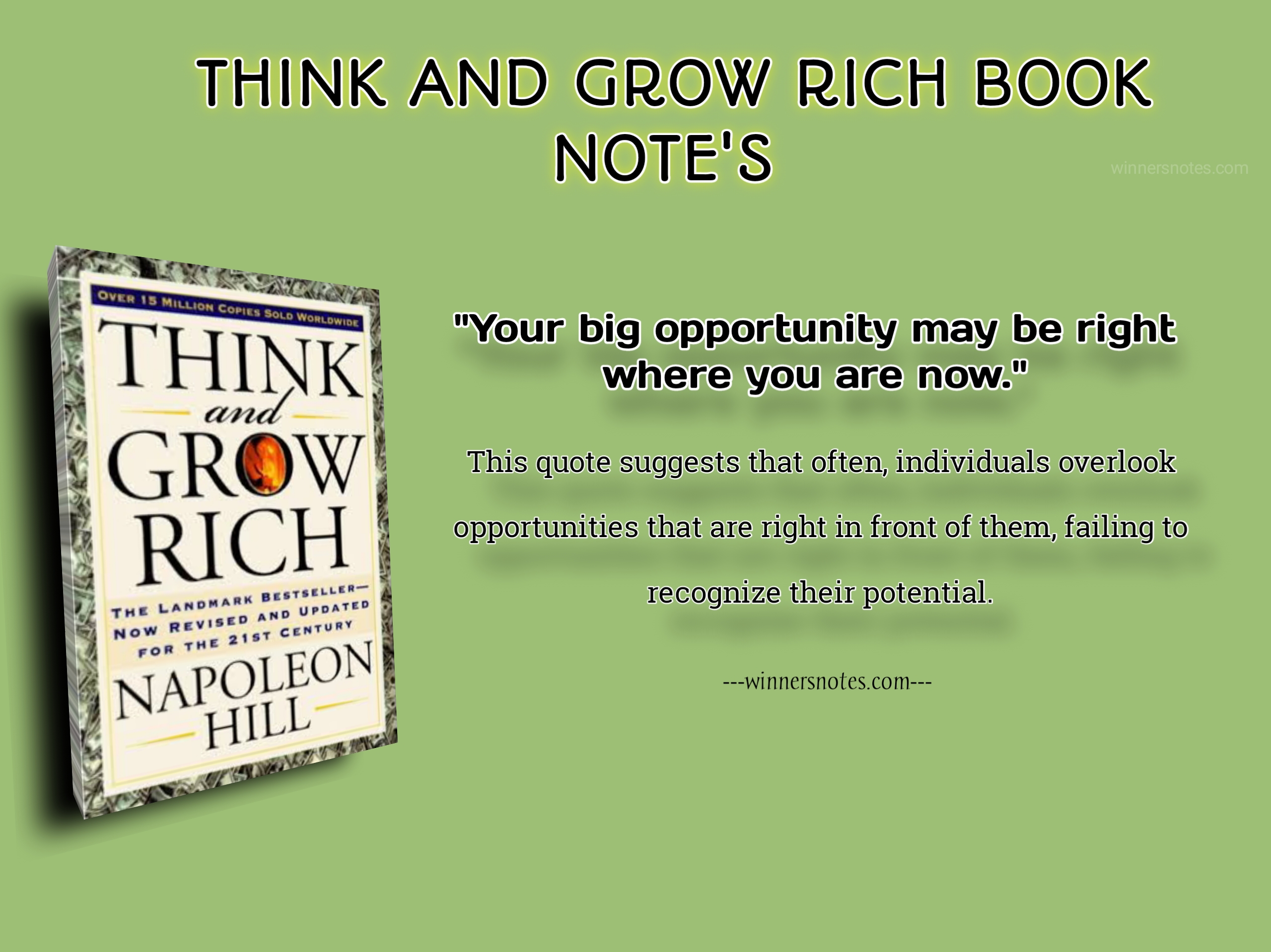 think and grow rich book notes